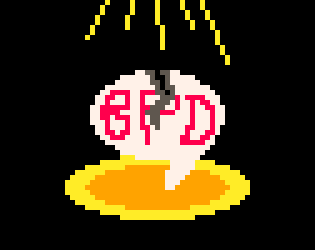 A speech bubble under the light with a large crack in it. The speech bubble has the text "BPD" on it.